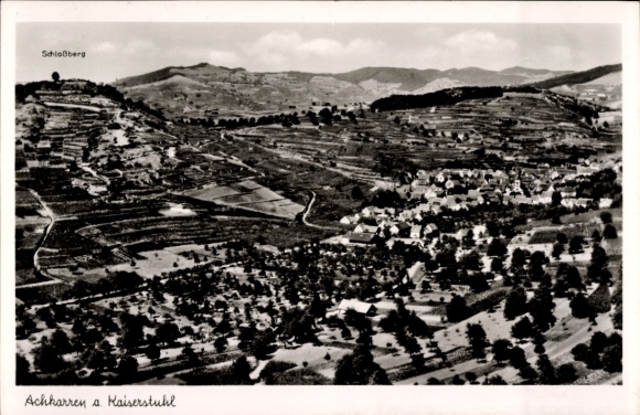 Postcard Achkarren Vogtsburg in the Kaiserstuhl, aerial photograph