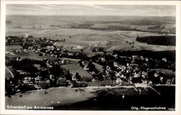 Ak Schondorf am Ammersee Opper-Beieren, luchtfoto