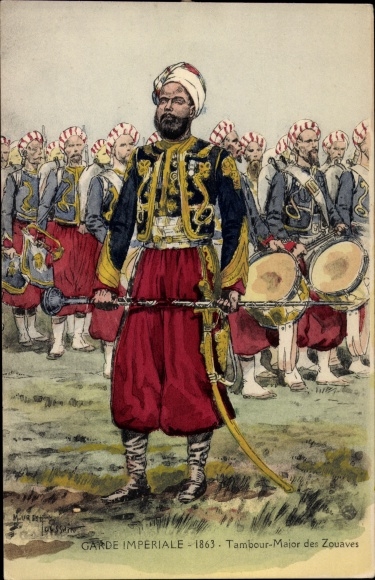 Artysta KP Toussaint, Gwardia Cesarska 1863, Drum Major Żuawów