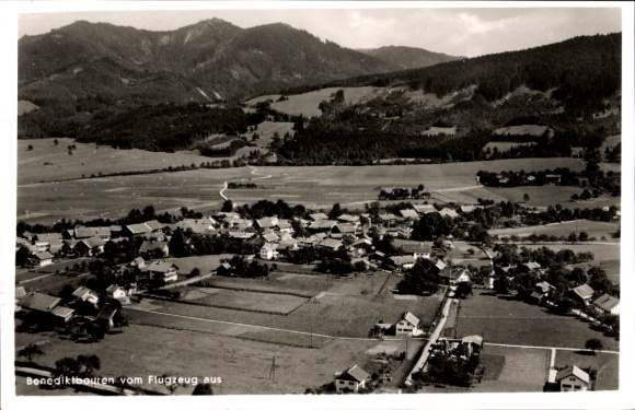 Postcard Benediktbeuren Benediktbeuern in Upper Bavaria, aerial photograph