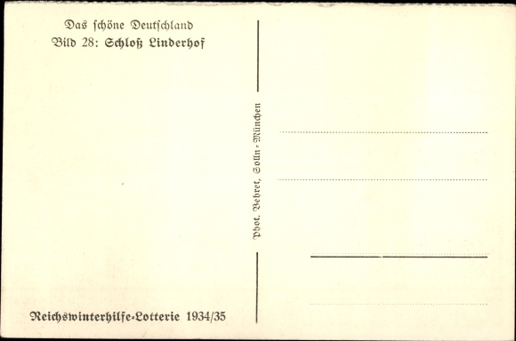 Postcard Ettal, Linderhof Palace, WHW Das Schöne Deutschland, image 28