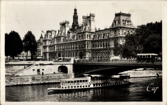 Ak Paris IV Ile de la Cité, Le Pont d'Arcole en l'Hôtel de Ville