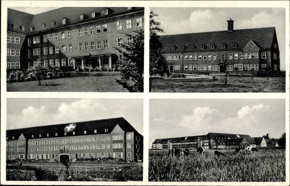 Postcard Sande in Lower Saxony, Oldenburg State Hospital Sanderbusch