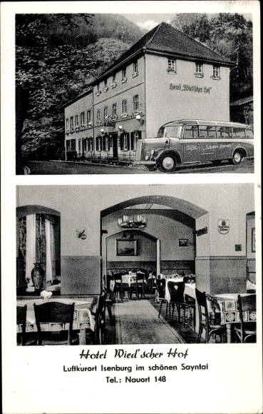 PC Isenburg im Sayntal Westerwald, Hotel Wied&#39;scher Hof, interior view, bus