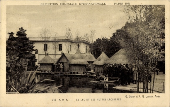 KP Paris, Exposition Coloniale Internationale 1931, Le Lac et Les Huttes Lacustres