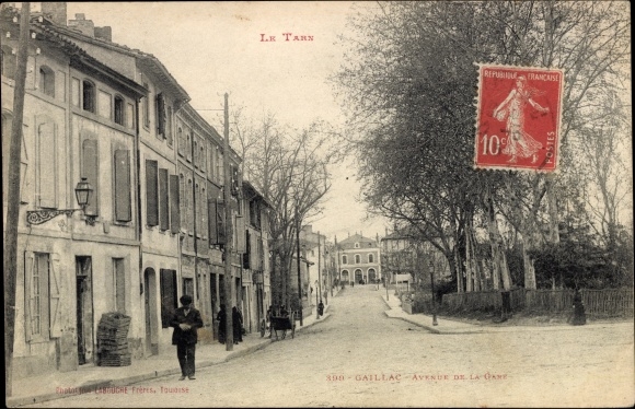 Postcard Gaillac Tarn, Avenue de la Gare