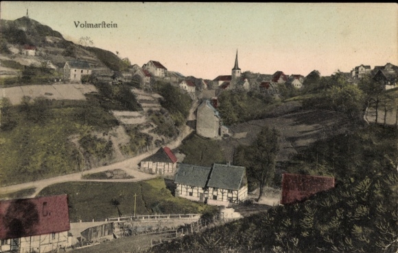 Postcard Volmarstein Wetter an der Ruhr, a beautiful view from the ruins of Volmarstein on the town