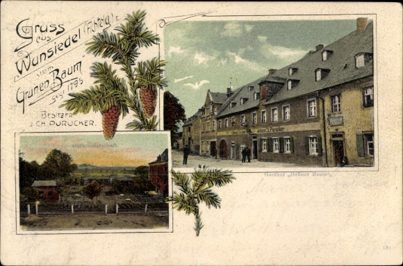 Postcard Wunsiedel in the Fichtelgebirge Upper Franconia, Gasthof Grüner Baum