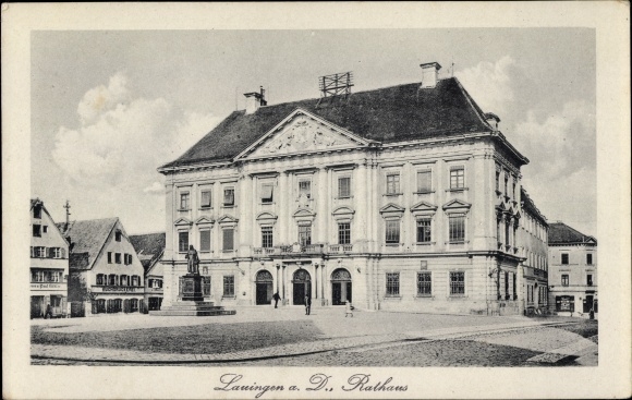 Ak Lauingen aan de Donau Zwabische Alb, stadhuis