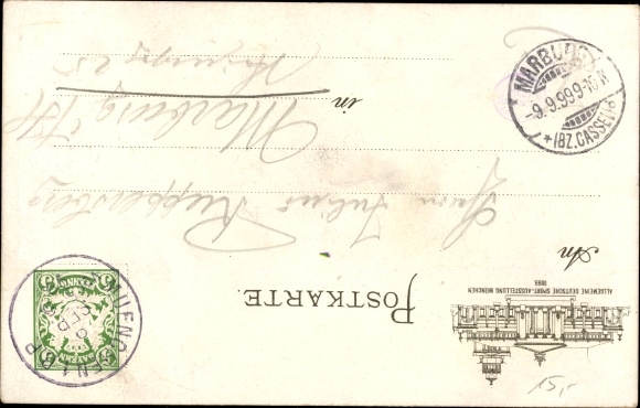 Papeteria pocztowa lito Monachium Bawaria, Ogólna niemiecka wystawa sportowa 1899