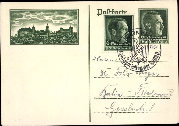 Ganzsachen Ak Nürnberg, Stadt der Reichsparteitage, Stadtansicht
