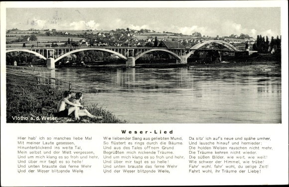 Postcard Vlotho on the Weser, Weser song