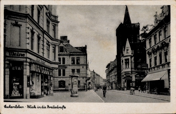 Ak Aschersleben im Salzlandkreis, Weine, Blick in die Preilestraße, Stadtansicht,  Architektur
