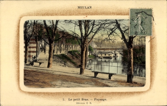 Ak Meulan en Yvelines, Le petit Bras, Paysage