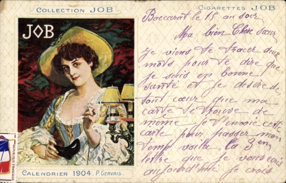 Artist Postcard Gervais, P., Collection JOB, Calendar 1904