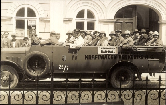 Foto Ak Bad Hall, Autobus, Kurkommission, Oberösterreichische Kraftwagen Verkehrs AG