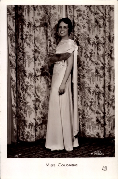 Photo Postcard Miss Colombia, portrait in dress