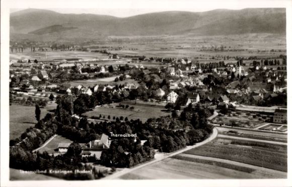 Postcard Bad Krozingen in Breisgau Black Forest, aerial photograph