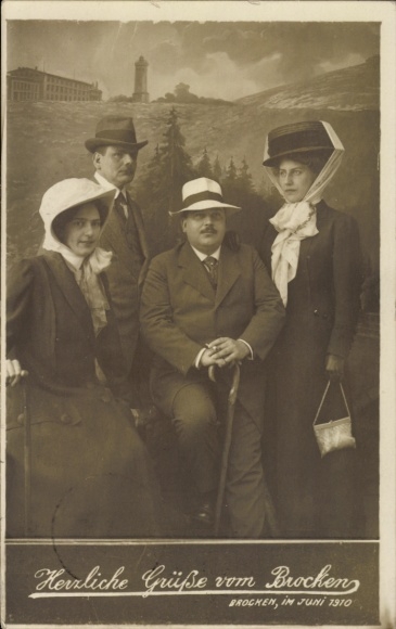 Ak Brocken im Harz, Zwei Paare, Gruppenfoto