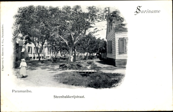 Postcard Paramaribo Suriname, Steenbakkerijstraat