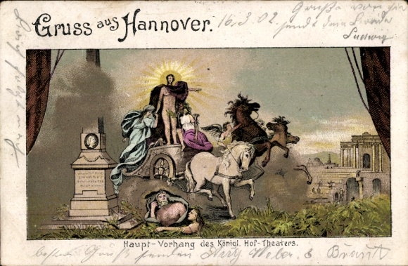 Litho Hannover, Königliches Hof-Theater, Haupt-Vorhang