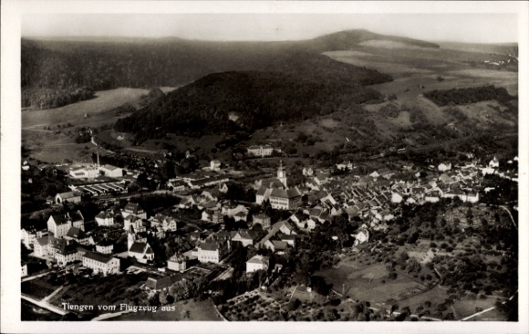 Postcard Waldshut Tiengen am Hochrhein, Tiengen with Glockenhof from the plane