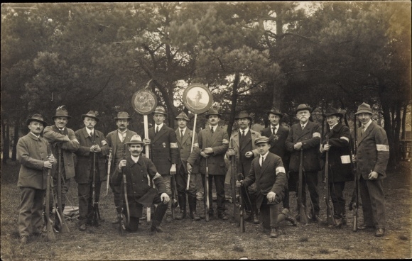 Photo Postcard Group shot of hunters near Tegernsee