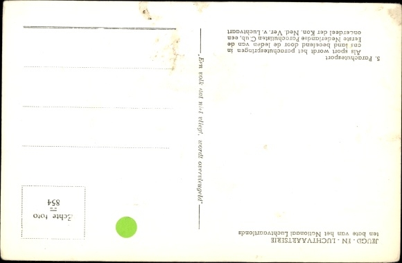 Postcard Parachutist, Dutch National Aviation Fund