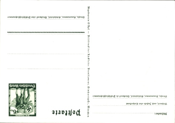 Postal stationery Postcard Klein, One People, One Reich, One Führer, Anschluss of Austria 1938, Greater Germany