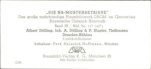 Stereo spatial image The NS model companies 1937-38 No. 427 III/117, Albert Dölling Civil Engineering Bühlau