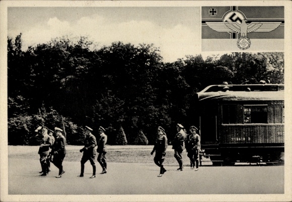 Postcard Armistice of Compiegne 1940, Historical Railway Wagon, Hitler, Göring