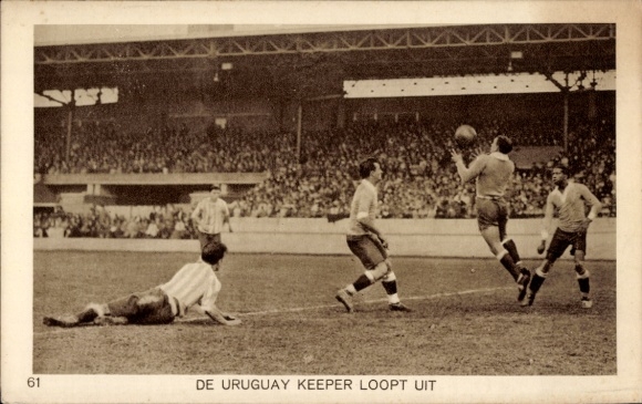 Postcard Amsterdam North Holland Netherlands, Olympics 1928, football, Uruguay