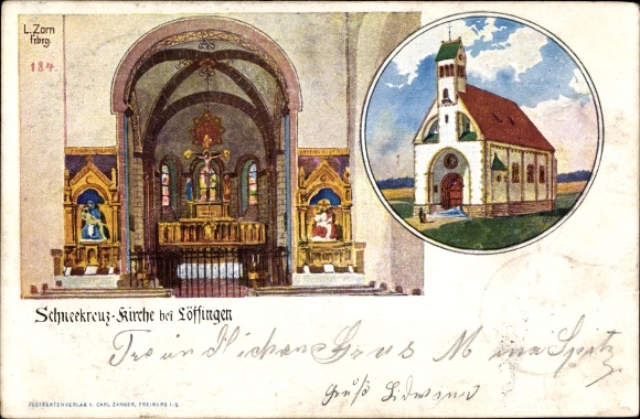 Artist PC Zorn, L., Löffingen in the Black Forest, Church of the Snow Cross