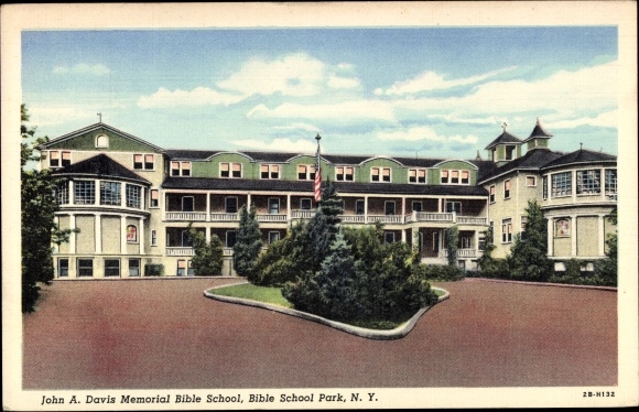 Postcard New York City USA, John A. Davis Memorial Bible School, Bible School Park