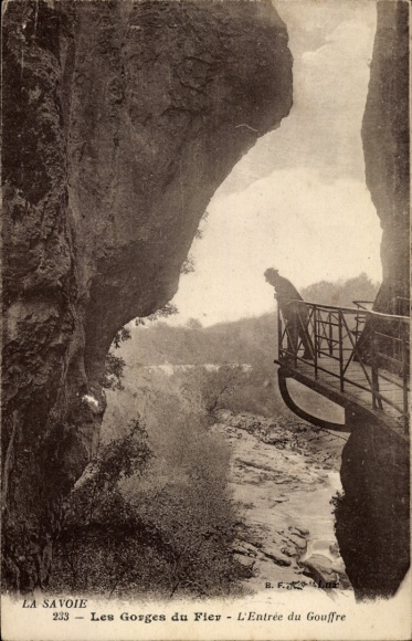 CPA Gorges du Fier, Haute Savoie, Entrée du Gouffre
