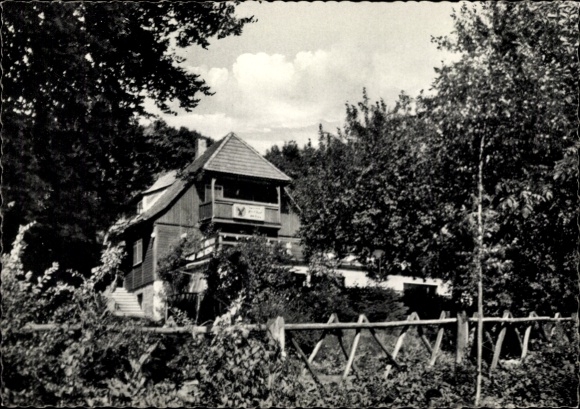 Postcard Büdingen in Hessen, Hubertusklause, guesthouse, forest restaurant and pension, owner Walter Müller, Am...