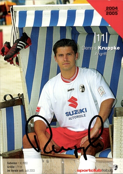 Autogrammkarte Fußballer Dennis Kruppke, SC Freiburg, Autogramm