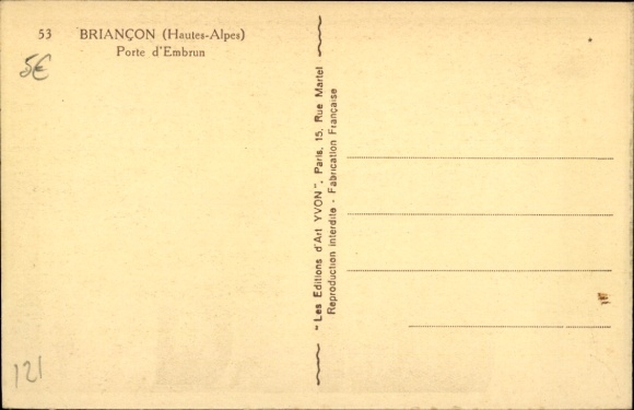Postcard Briançon Briancon Hautes-Alpes, city view, old buildings, mountain scenery, quiet scenery, pedestrian