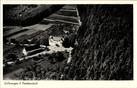 Postcard Hallwangen Dornstetten in the Black Forest Württemberg, aerial photograph