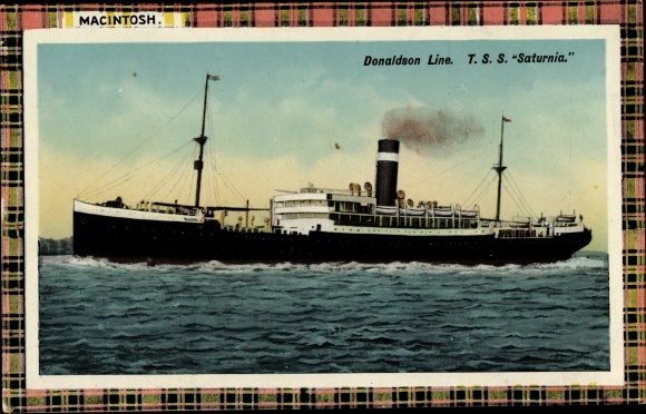 passe-partout Ansichtkaart Dampfer, Dampfschiff Saturnia, Donaldson Line