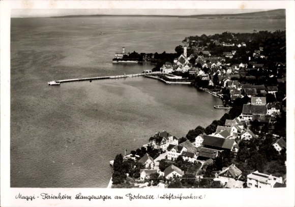 Ak Langenargen am Bodensee, Fliegeraufnahme, Ferienheim