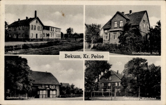 Postcard Bekum Peine in Lower Saxony, Horn commercial building, Jürgens farm, dairy