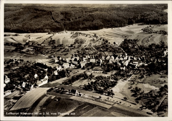 Postcard Wüstenrot in Württemberg, aerial photograph