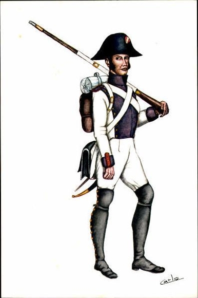 17 alte Ak mit Beiheft Uniformen des spanischen Militärs