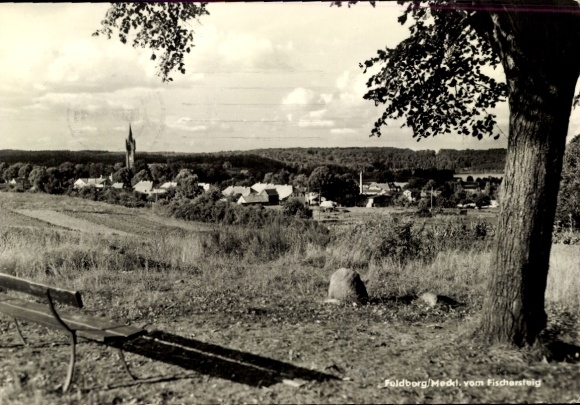Ak Feldberg in Mecklenburg, dorp gezien vanaf de Fischersteig