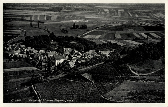Postcard Castell Unterfranken, aerial photograph