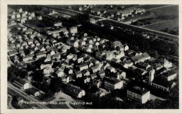Postcard Kolbermoor in Upper Bavaria, aerial photograph