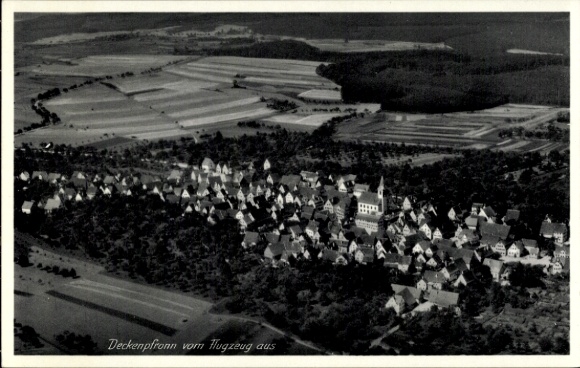 Postcard Deckenpfronn in Baden Württemberg, aerial photograph