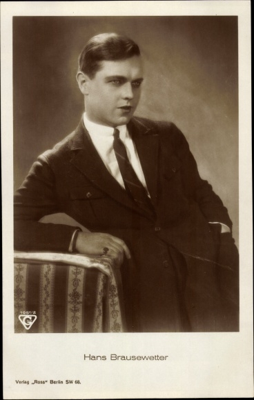 Postcard actor Hans Brausewetter, portrait, Ross Verlag 1051/2