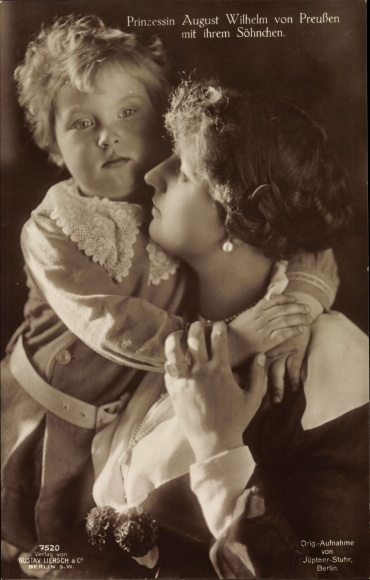 Ak Alexandra Viktoria von Schleswig Holstein Sonderburg Glücksburg, Sohn, Liersch 7520, Portrait